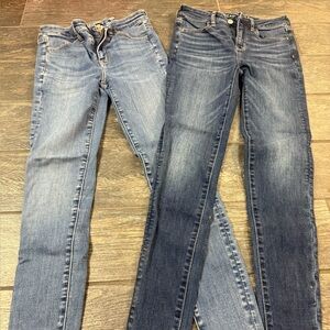 American Eagle Outfitters Light and Dark Blue Skinny Jeans